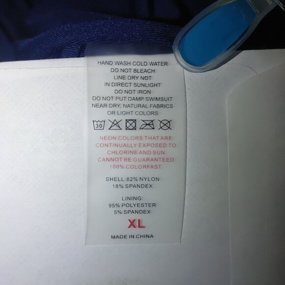 One-Piece XL Swimsuit Navy Blue Halter Top Tummy Control  Polyester Spandex - Picture 4 of 6